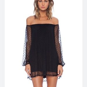 For love & lemons black dot Precioso mini dress